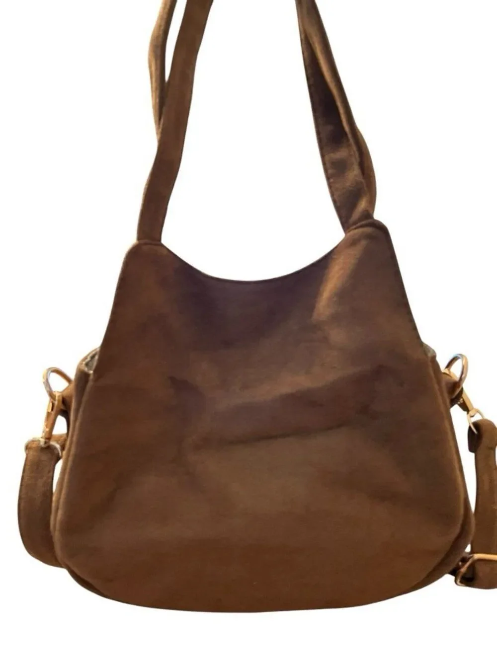Mini Girls Brown Faux Suede Cat Convertible Purse Crossbody Shoulder Straps New